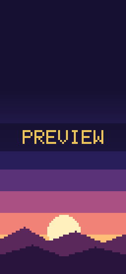 Sunrise Mountains pixel art phone wallpaper
