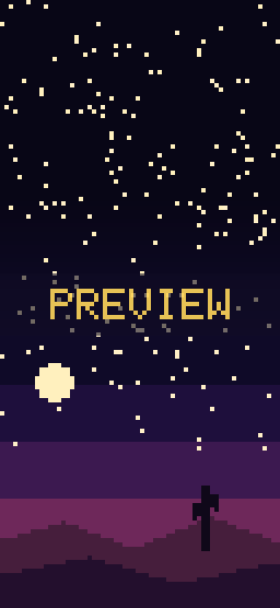 Desert Night pixel art phone wallpaper