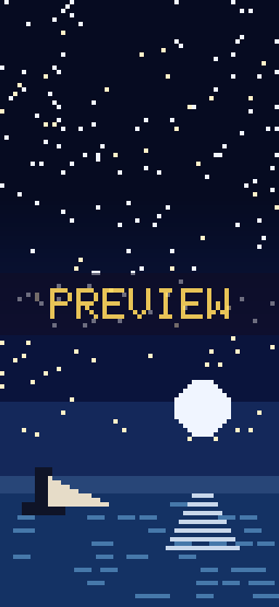 Moonlit Sail pixel art phone wallpaper