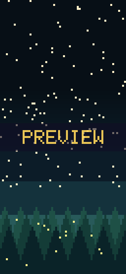 Firefly Forest pixel art phone wallpaper