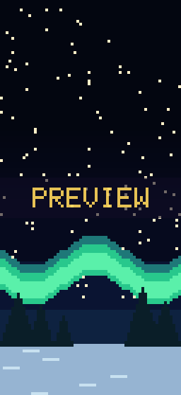 Aurora pixel art phone wallpaper