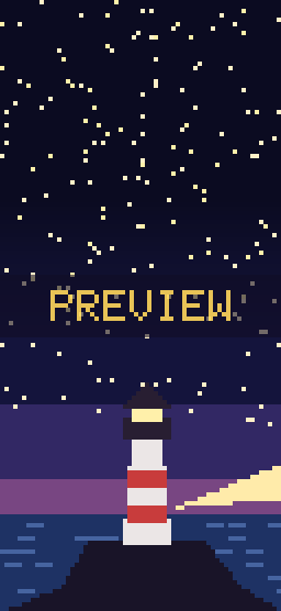 Lighthouse pixel art phone wallpaper