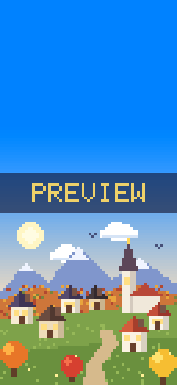 Mountain Village pixel art phone wallpaper