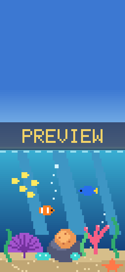 Coral Reef pixel art phone wallpaper