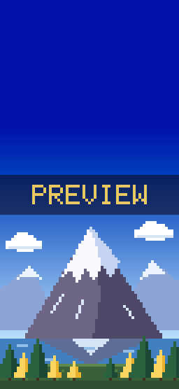 Snowy Peak pixel art phone wallpaper