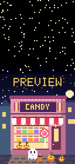 Candy Shop pixel art phone wallpaper