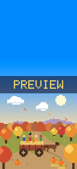 Autumn Hayride pixel art phone wallpaper