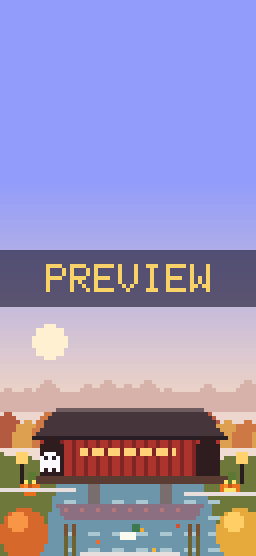Covered Bridge pixel art phone wallpaper