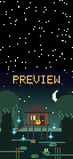 Wisp Swamp pixel art phone wallpaper