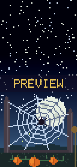 Moonlit Web pixel art phone wallpaper
