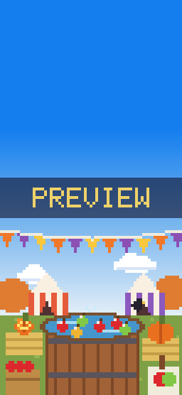 Apple Bobbing pixel art phone wallpaper
